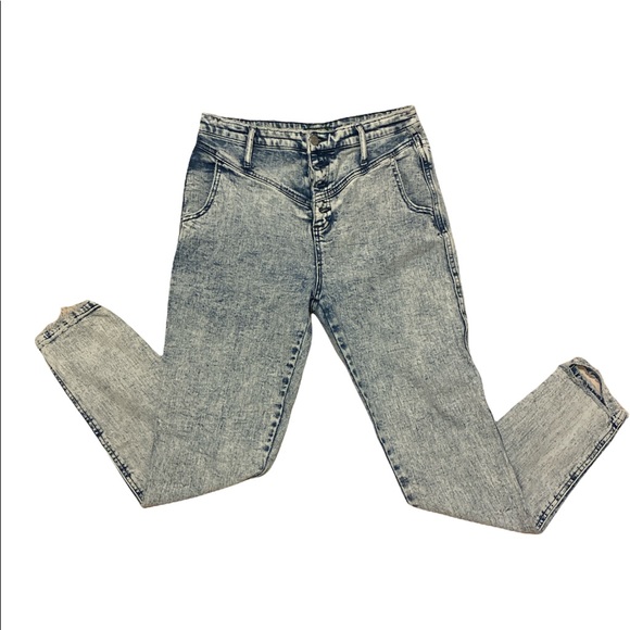 Wild Fable Acid Wash Distressed Retro 80s 90s High Waisted Jeans Size 6 - Picture 2 of 5